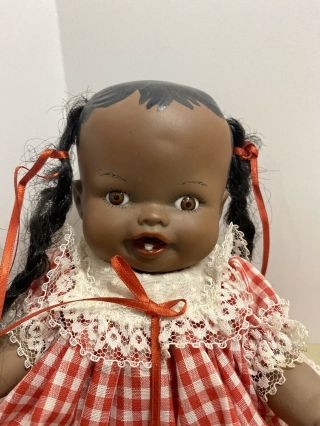 African American Full Body Porcelain Artist Doll Braid Hair 10” 2