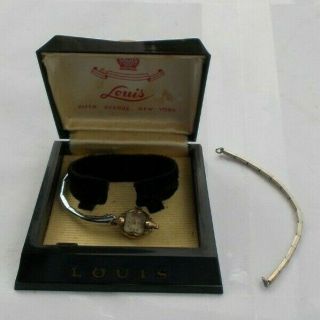 Rare Vintage Louis Antique Wind Up Watch Wristwatch & Case Gold Filled 17 Jewels
