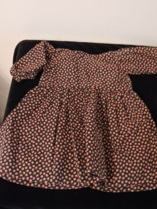 Vintage Black And Red Floral Doll Dress 18 - 20 " Doll Size