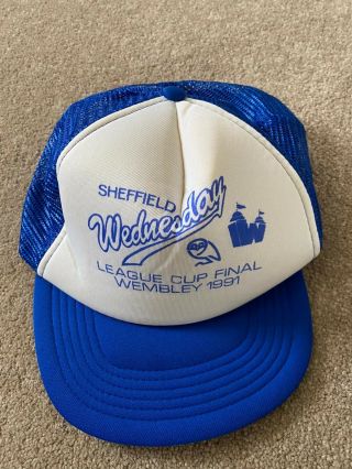 Rare Sheffield Wednesday Cap - Rumbelows League Cup Final 1991