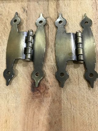 Vintage Brass Look Colonial H Style Hinges For 3/8 " Offset Cabinet Doors