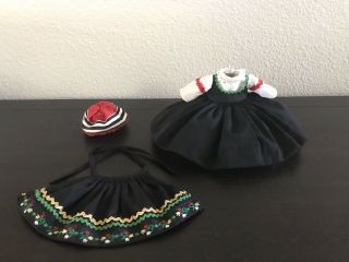 Vtg Madame Alexander Finland 561 Doll Clothes Dress Hat & Apron For 7 - 8 " Doll