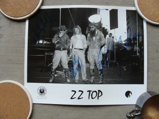 Rare Zz Top Autographed 1983 Promotional Photo Fan Club Only 8 " X 10 "