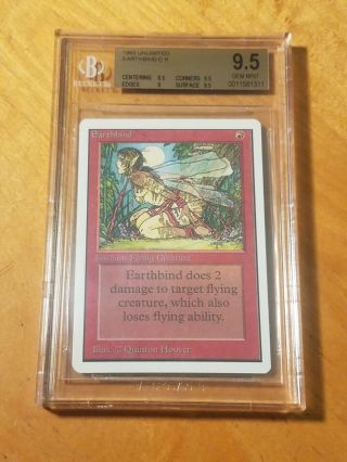Earthbind Magic The Gathering Mtg Unlimited Edition Bgs Beckett Graded 9.  5