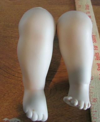Vintage Porcelain/bisque Collectible Baby Doll Legs 4 " Body Parts W