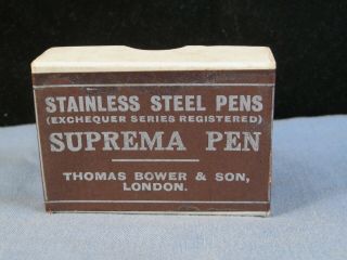Antique Dip Pen Nib Nibs Box Plume Pluma Exchequer Suprema Thomas Bower London
