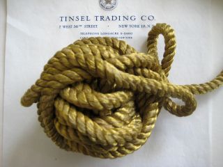 Vintage Antique French Gold Metallic Rope Cord Trim 3/8 " Pillow