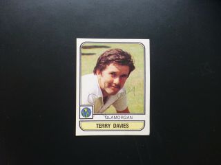 Terry Davies - Glamorgan Ccc Cricket Signed Panini 1983 Sticker (rare)