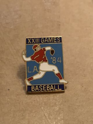 Very Rare La 1984 Olympics Pin Badge Usa Baseball Team Los Angeles Sports