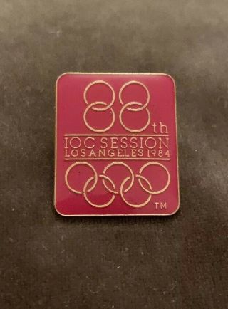 V Rare International Olympic Committee Pin Badge La Los Angeles 1984 Session Ioc