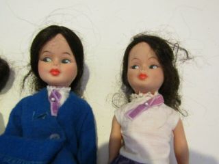 3 VINTAGE 11 1/2 INCH DOLLS VINYL MARY POPPINS DARK HAIR CLOTHING OUTFITS 2