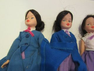 3 VINTAGE 11 1/2 INCH DOLLS VINYL MARY POPPINS DARK HAIR CLOTHING OUTFITS 3