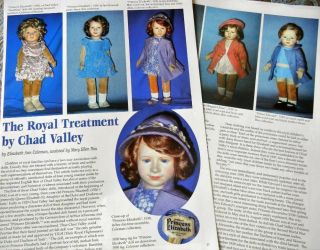 4p History Article,  Pics Antique Chad Valley Royal Princess Dolls