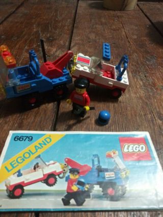 Lego 6679 Exxon Tow Truck And Car 1980 One Owner With Manuel Vintage