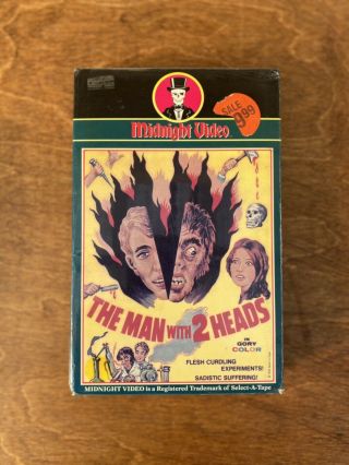 The Man With 2 Heads Rare Midnight Video Horror Vhs