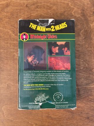 The Man With 2 Heads Rare Midnight Video Horror VHS 3