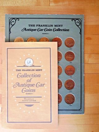 Franklin Coins W Antique Cars 1968 Complete Collect Series 1 Bronze W Book
