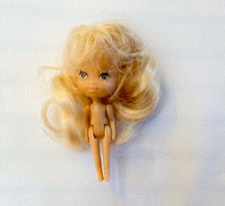 Vintage The Littles Girl Doll Blonde Hair Miniature Dollhouse Mattel 1980s