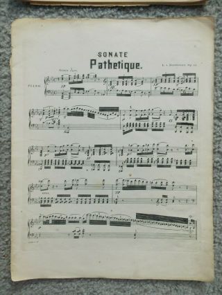 (4) Antique Sheet Music books - Beethoven Sonatas,  Pathetique 2