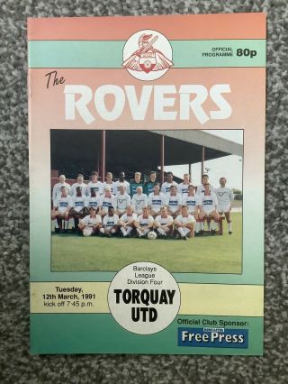 Rare - Postponed Doncaster Rovers V Torquay United 12/3/91