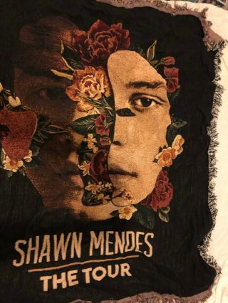 Shawn Mendes Self Titled Concert Tour Woven Throw Wall Tapestry Blanket Rare