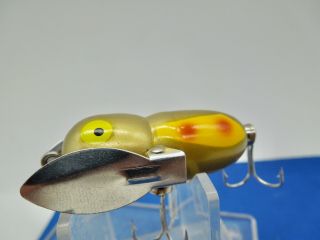 Vintage Heddon Tiny Crazy Crawler Fishing Lure Rare Color Yellow Gold