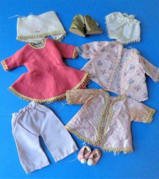 1950s Cosmopolitan Ginger 8 " Doll Clothes Drum Majorette Dress Taffeta Pajamas