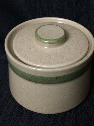 Yamaka Japan Stoneware Sugar Bowl Beige Green -