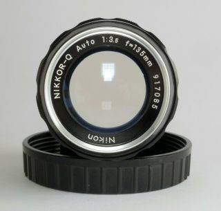 Rare Nikon F Mount Non - Ai Nikkor - Q Auto 135mm F3.  5 Mf Telephoto Lens.  Exc,