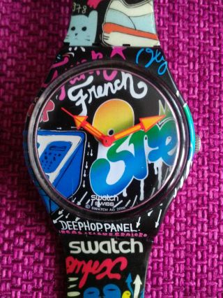 Extra Rare Swatch Moving Beat Gb239 With Grafitti By French Artist Grems Ag 2008