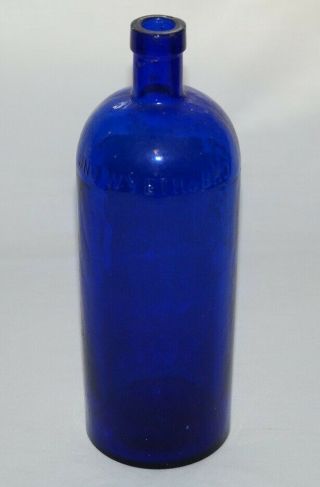 Antique Embossed Cobalt Blue Three Piece Mold Jno Wyeth & Bro Phila.  Bottle