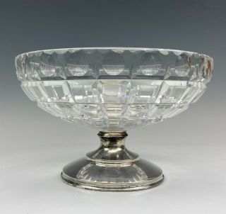 Rare Hawkes 925 Sterling Silver Cut Crystal Centerpiece 9 " Compote Bowl Nr Anr