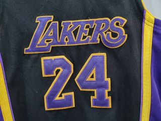 Rare Adidas LA Lakers Kobe Bryant 24 Black Hollywood Nights Jersey Youth M Sewn 2