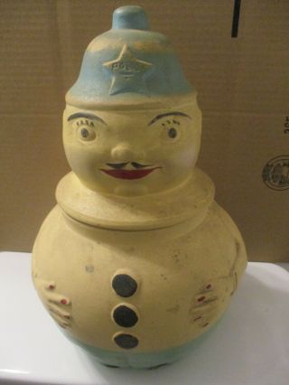 Vintage 1920s American Bisque Roly Poly " Police " Cookie Jar Usa R80 Pa