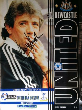 Newcastle V Tottenham Signed Kevin Keegan Programme 1996 Rare