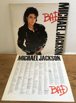 Rare 1987 Michael Jackson Bad 12 " Gatefold Lp Album Vinyl Record