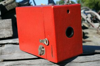 Antique No.  2 A Red 120 Film Box Camera Eastman Kodak Co.  Box Camera Usa