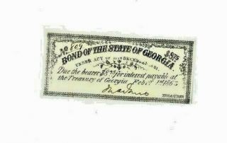 $8.  75 (state Of Georgia) " Confederate " (civil War) $8.  75 Crispy Rare Denomination