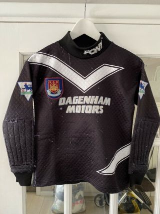 West Ham United Fc Vintage Rare Pony Goalkeeper Shirt Dagenham Motors