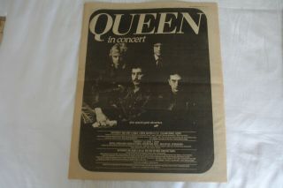 Queen In Concert Full Page Music Newspaper Ad 1982 - - Very Rare