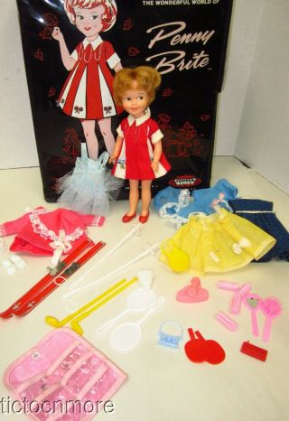 Vintage Deluxe Topper Toys Penny Brite Doll Blonde & 1964 Case