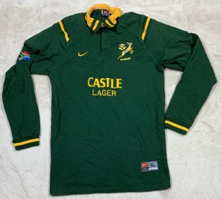 Nike Castle Lager Sa Rugby South Africa Polo Long Sleeve Jersey Men 