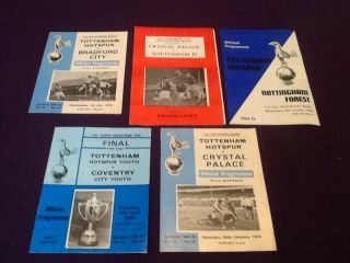 Five Rare Tottenham Hotspur Football Programmes - All Cup Games