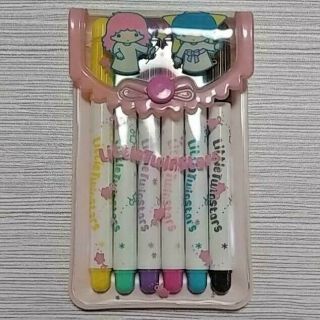 1976 Vintage Sanrio Little Twin Stars 6 Color Felt - Tip Pen Set Rare