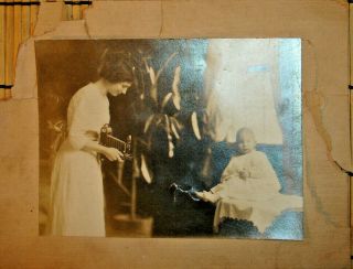 Very Rare 4 1/2 X 6 " Photo Of Woman With Camera Photographing Baby Early 1900s