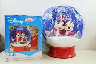 Rare Gemmy 15 " Airblown Inflatable Tabletop Snow Globe Mickey Minnie Disney