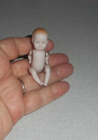 Antique Very Small 2 3/4 " Bisque Baby Doll - Marked Germany
