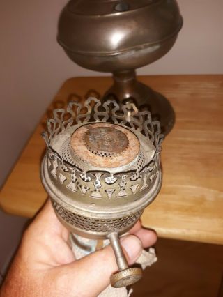 Vintage Antique Rayo Kerosene Oil Lamp Burner Nickel Plated Brass 2 - 1/4 " Thread