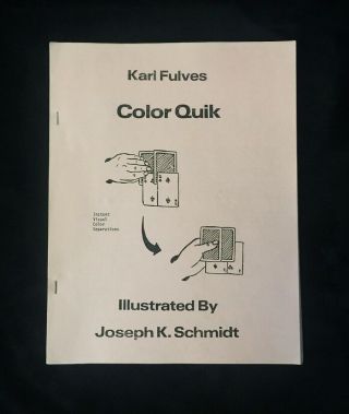 Karl Fulves Color Quik Card Magic Color Changes,  Oil & Water Very Rare