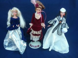 Vintage Barbie Dolls All 3 Dated 1966 With 3 Stands